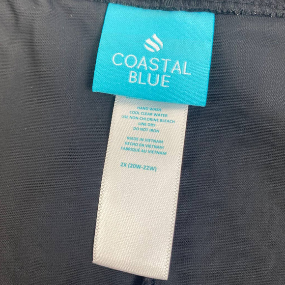 NEW COASTAL BLUE Womens High Waist Tummy Control Black Swim Bikini Bottom 2x - Picture 4 of 6